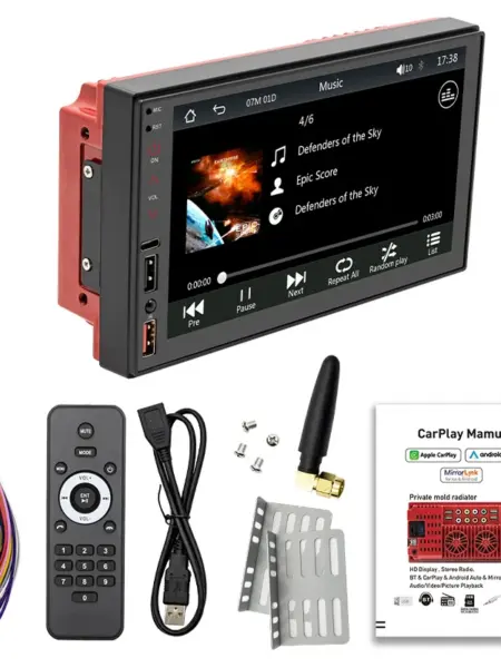 2 Din CarPlay Car Radio Bluetooth Stereo Android-Auto Automotive MP5 Multimedia Player Handsfree USB Audio System Headunit