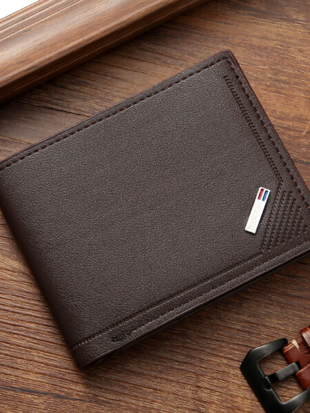 Men's Wallet Short Wallet Youth Fashion Thin Multi Card Large Capacity Horizontal Business Soft Leather Wallet for Men