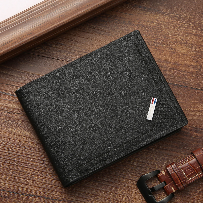 Men's Wallet Short Wallet Youth Fashion Thin Multi Card Large Capacity Horizontal Business Soft Leather Wallet for Men
