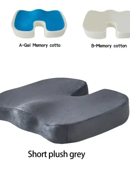 Gel Memory Foam U-shaped Seat Cushion Massage Car Office Chair for Long Sitting Coccyx Back Tailbone Pain Relief Gel Cushion Pad