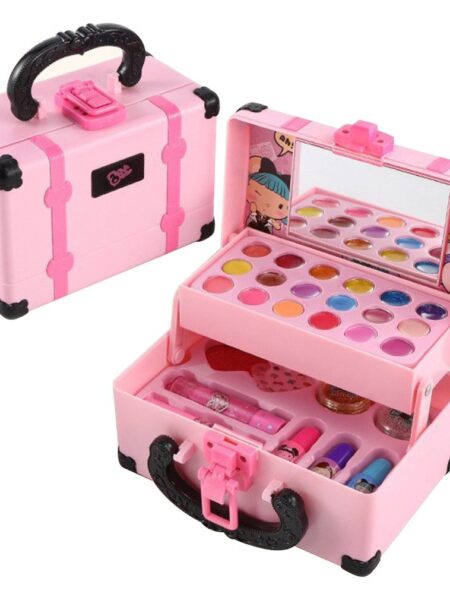 Children Makeup Cosmetics Pretend Playing Box Princess Make Up Girl Toy Play Set Lipstick Eye Shadow Safety Nontoxic Kit Toy Kid