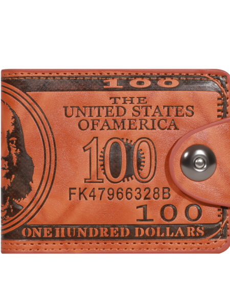 Men's Wallets With 100 US Dollar PatternWallet Male Leather Walet Photo Card HolderFashion Large Capacity Wallet Purse Bag