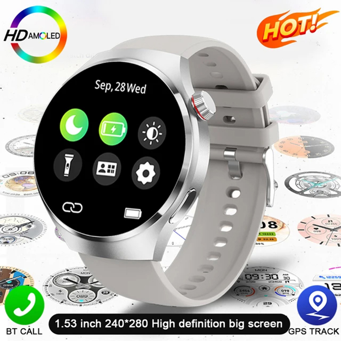 For Huawei GT PRO Smart Watch Men Watch 4 Pro AMOLED Bluetooth Call GPS Tracker ECG Monitor IP68 Waterproof SmartWatch 2024 New