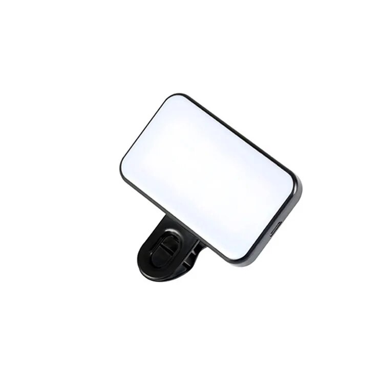 Portable Mini Selfie Fill Light Rechargeable 3 Modes Adjustable Brightness Clip On For Phone, Laptop, Tablet Meeting, Make Up