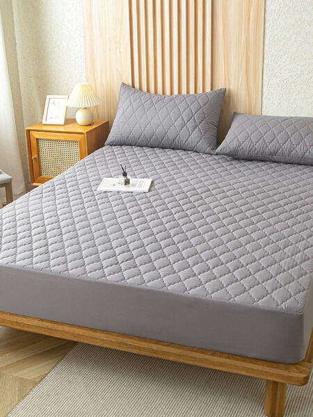 Waterproof Throw Mattress Cover Bed Fitted Sheet Mattress Protector Single/Double/140/160 Muti Size  Gray/White