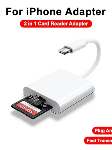 2 In 1 OTG iPhone Card Reader  Lightning to SD TF Memory Card Adapter For PC Laptop iPhone Multi Smart CardreaderNo APP Requires