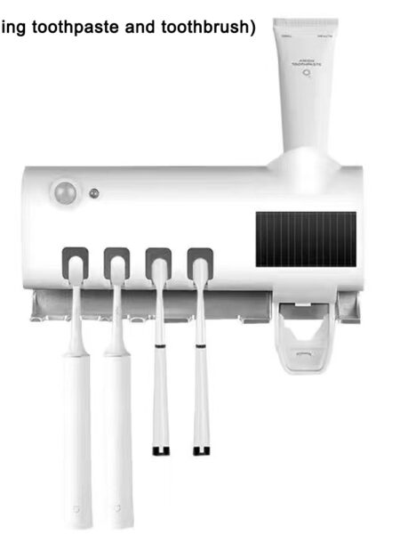 Toothbrush Holder Wall Mounted Solar UV Light Ultraviolet Toothbrush Sterilizer Automatic Toothpaste Holders Bathroom Accessory