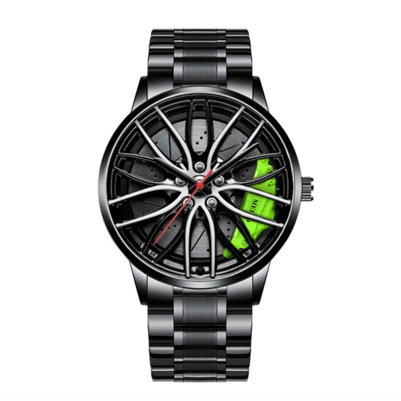 2024 New Top Men Stainless Steel Watches Mens Car Wheel Hub Leather Quartz Watch For Male Military Sport Watch Relogio Masculino