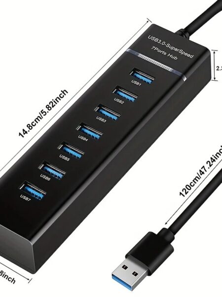 1pc 7-ports USB3.0/2.0 HUB Port Adapter USB Dock For Desktop PC Laptop Keyboard And Mouse U Disk Reader Multi-port Adapter