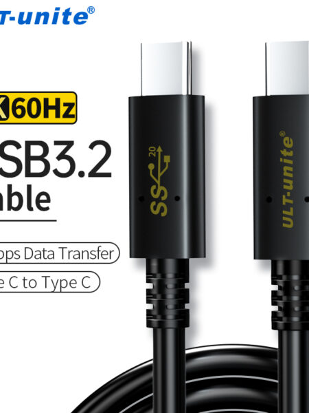 USB 3.2 Gen 2 Type C to C Cable 20Gbps Type-C Cord 4K UHD PD100W Fast Charging Data Wire for MacBook Pro iPad Pro Galaxy S20