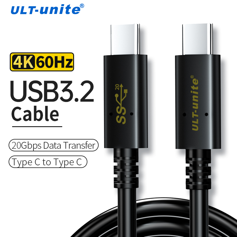 USB 3.2 Gen 2 Type C to C Cable 20Gbps Type-C Cord 4K UHD PD100W Fast Charging Data Wire for MacBook Pro iPad Pro Galaxy S20