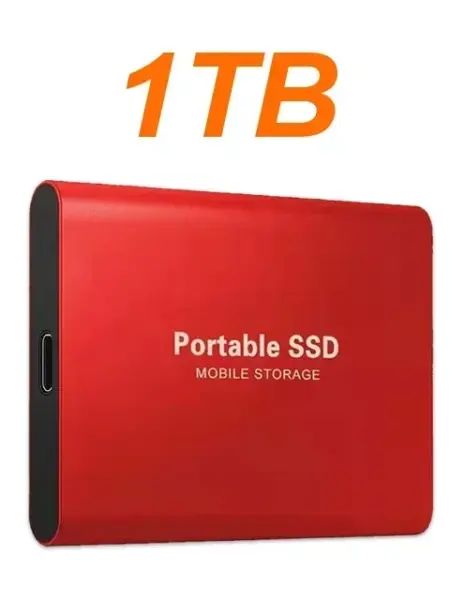 External Hard Drive 1TB Portable SSD 2TB External Solid State Drive USB 3.1/Type-C Hard Disk High-Speed Storage for PC/Mac/Phone