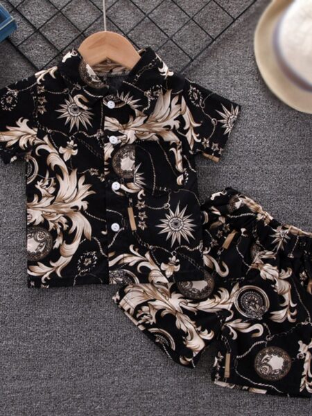 Summer Toddler Baby Boy's Suit Fashion Print Clothes Set Shirt Top Shorts 2PCS Clothing Set For Boys Infant Suits Kids Clothes
