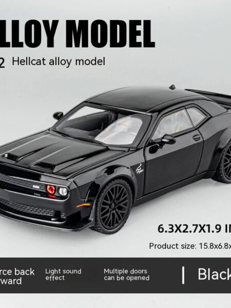 Dodge Challenger Hellcat Toy Car for 1: 32 Scale Die Cast Metel Cars Toy Pull Back Hellcat Model Cars with Sound and Light Hellc