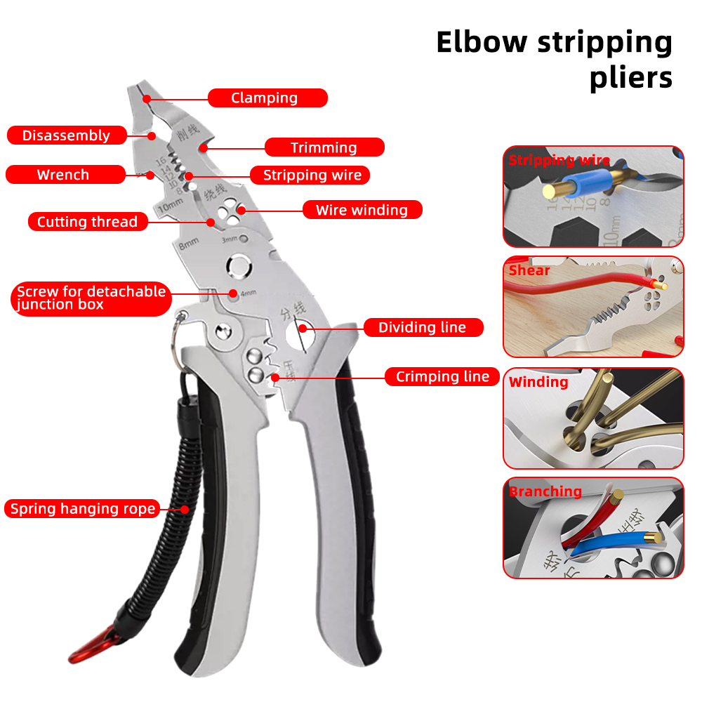 New Multifunctional Wire Crimper Pliers Cable Cutter Adjustable Automatic Electrical Wire Stripper Stripping Terminal Hand Tool