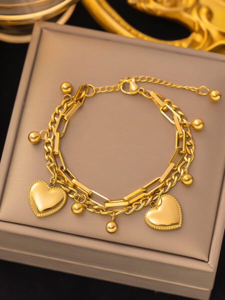 1PC Women's Fashion Trend Multi layered Steel Ball Bean Love Bracelet Travel, Date, Banquet, Party, Festival Dressing Gifts