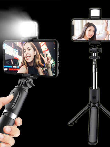 With Fill Light 360-Degree Rotation Wireless Bluetooth Selfie Stick Remote Shutter Tripod For iphone xiaomi huawei Phone Holder