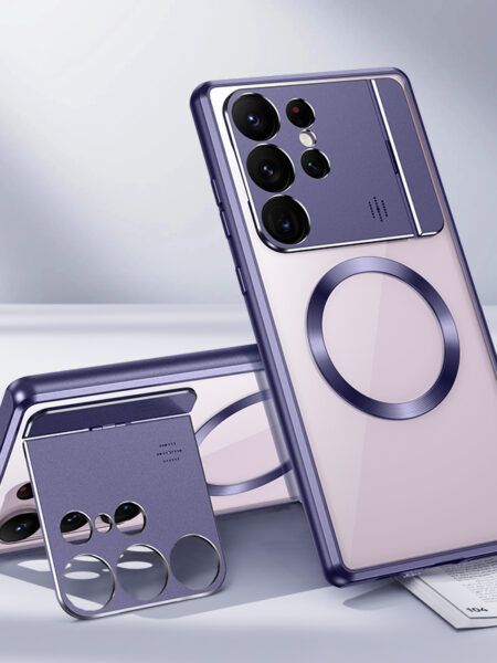 For Samsung Galaxy S24 S22 S21 S23 Ultra Case Metal Aluminum Magnetic Magsafe car phone holder Perfume Protective back Cover