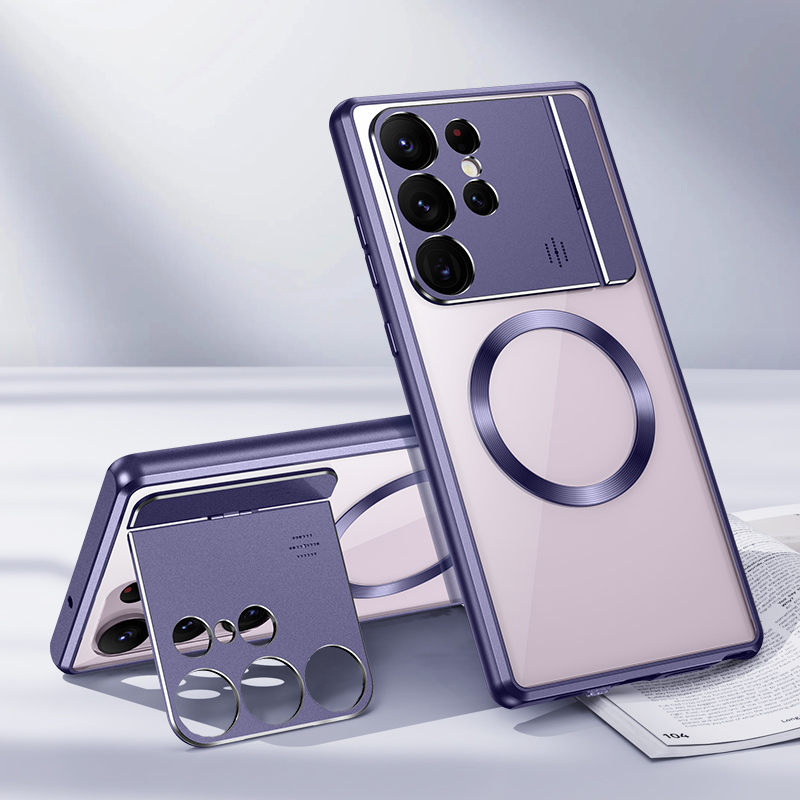 For Samsung Galaxy S24 S22 S21 S23 Ultra Case Metal Aluminum Magnetic Magsafe car phone holder Perfume Protective back Cover