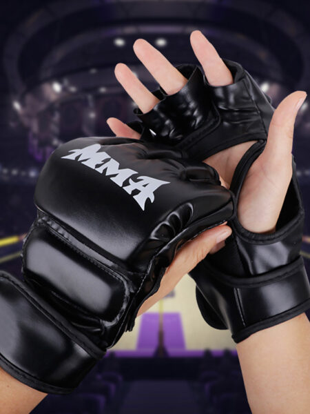 Professional Boxing Training Gloves Half Finger Leather Cushion for Adult Sanda Boxing UFC Training Sandbag Knuckles