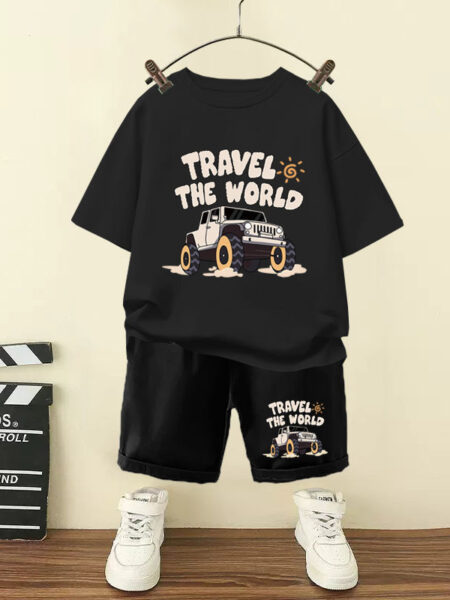 Summer Baby Boy Girls Clothes Set Children Cartoon Bear Printed T-shirts and Shorts 2pcs Suit Kid Fashion Top Bottom Tracksuits
