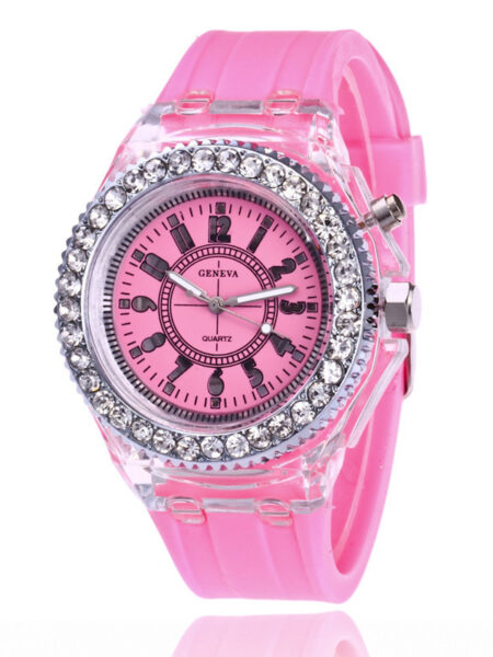 Women's LED Flash Luminous Watch Personalized Rhinestone Silica gel Child Students Lovers Jellies Boy Girl Trend Watches Light