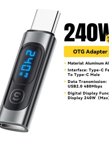 Essager USB 2.0 OTG Adapter 240W Fast Charging USB C To Type C Display Adapter OTG Connector For Samsung Xiaomi Huawei Lenovo