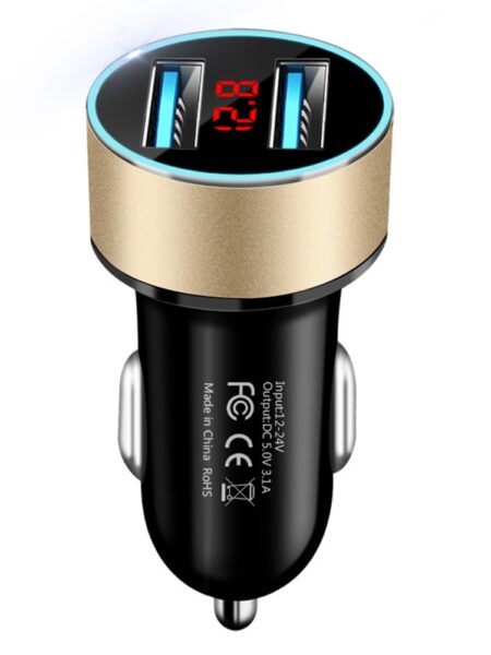 1pc JMGC001A New Car Charging Digital Display Car Charging Dual USB Car Charging Multifunctional Intelligent Car Charger