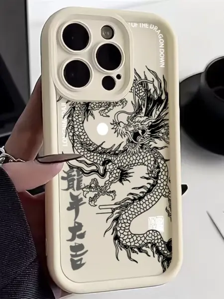 Illusory Color Chinese Dragon Silicone Phone Case For iPhone 15 Cases iPhone 14 13 12 11 Pro Max XS X XR 7 8 Plus 15 Soft Cover