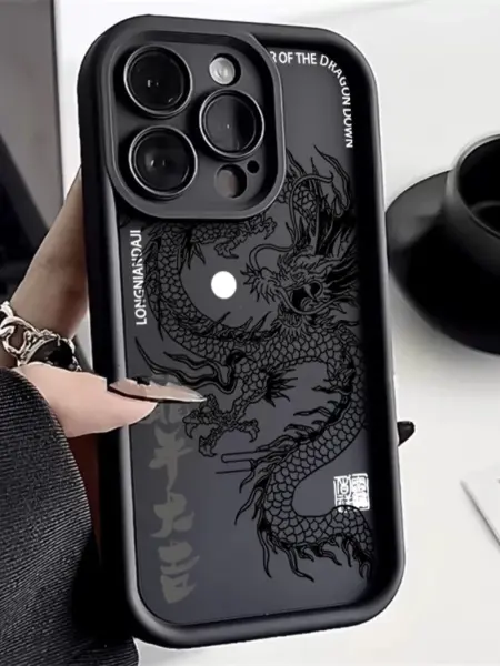 Illusory Color Chinese Dragon Silicone Phone Case For iPhone 15 Cases iPhone 14 13 12 11 Pro Max XS X XR 7 8 Plus 15 Soft Cover