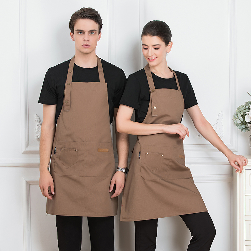 Comfortable Thin Kitchen Aprons for Woman Men Chef Work Apron for Grill Restaurant Bar Shop Cafes Beauty Nails Studios Uniform