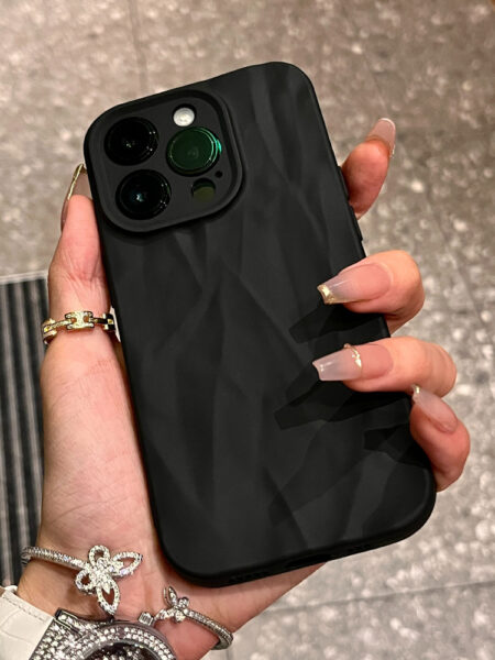 Fashion Silicone Fold Wrinkle Phone Case For iPhone 14 13 12 11 15 Pro Max SE X XS XR 8 7 Plus Soft Candy Color Full Cover