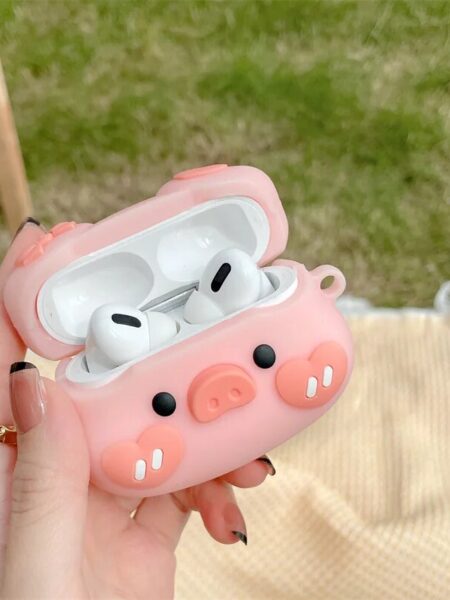 Cute Piggy Apple Headphones Silicone Headphone Cover AirPods Pro Wireless Headphone Protective Cover