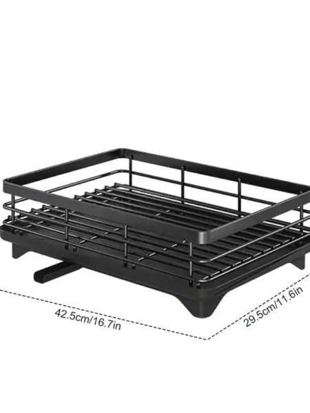 2024 Dish Drying Rack Kitchen Adjustable Stainless Steel 2 Tier Plates Organizer Dish Bowl Drainer Storage Rack Kitchen Utensils