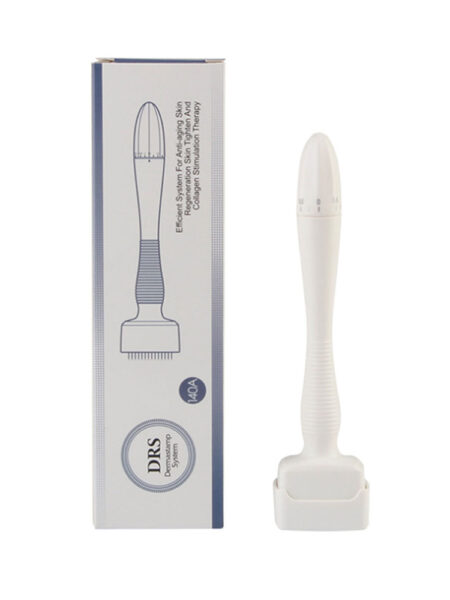 140A Derma Stamp Microneedling Face Roller Massager Adjustable Titanium Needle Length Skincare Beard Growth Scalp Hair