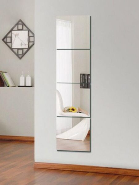 Mirror Stickers Acrylic Mirror Wall Sticker Self Adhesive Full Body Mirror Bedroom Dressing Mirror Home Art Decoration Stickers