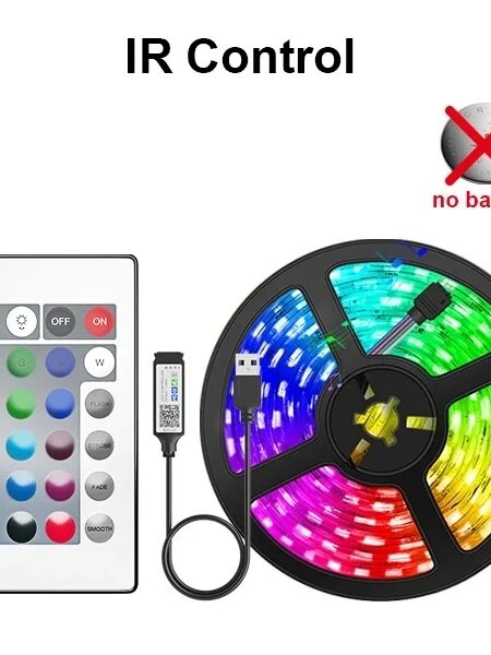 1-30M Wifi Bluetooth Led Strip Lights 5V Usb Rgb Ice String Led Lights Plug For Gaming Wall Room Adhesive Led Tape Ribbon Band