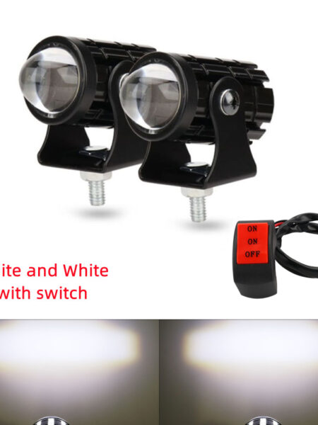 Motorcycle Mini Driving Light Dual Colo for Headlight Auxiliary Spotlight Lamp R ATV Scooter Moto Fog Light Accessories 12V