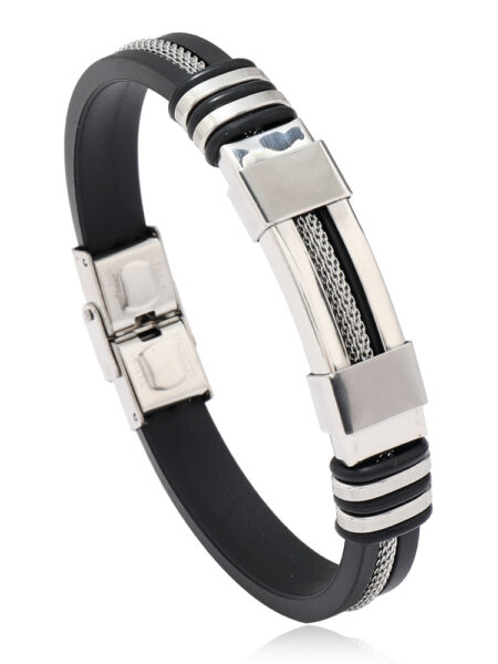 Noter New Men Leather Bracelet Bangle Stainless Steel Punk Braclet Gift For Him Hiphop Rock Cool Biker Accessories Homme Pulsera