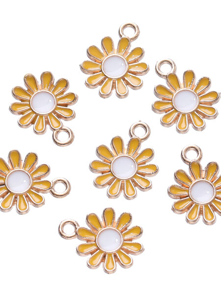 St. kunkka 5-10Pcs Alloy Pendant Colorful Daisy Pendant for DIY Jewelry Pendant Making