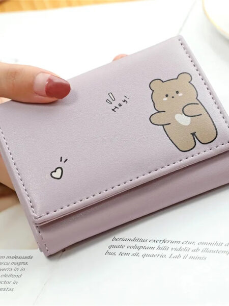 Women Short Cute Small Wallets Student Triple Fold Card Holder Girl ID Bag Card Holder Coin Purse Ladies Wallets Cartoon Bags