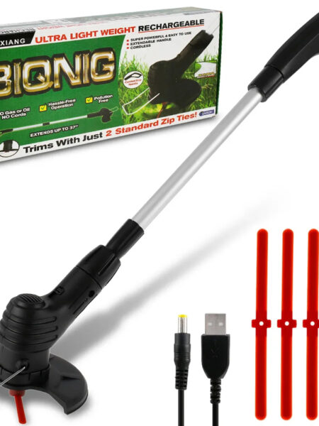 Portable Cordless Lawn Mower Home Trimmer Garden Lawn Mower Lithium Battery Lawn Mower Garden Weeder Weeding Wheel