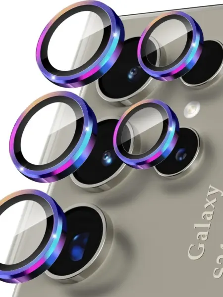 Camera Lens Protector for Samsung Galaxy S24 Ultra S23 S22 Individual Metal Ring Tempered Glass Camera Screen Protector