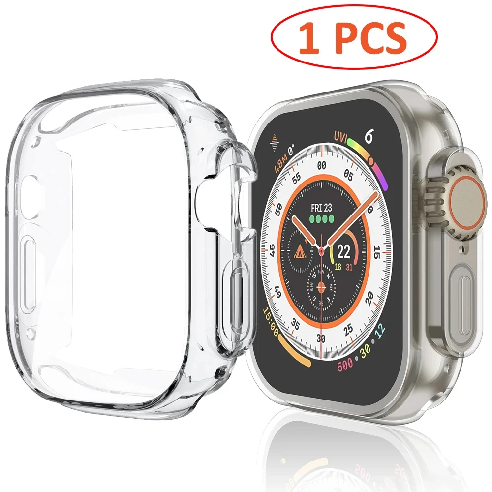 Watch Case for Apple Watch Ultra 2 49MM Series 8 7 SE 6 5 4 3 45MM 41MM 44MM 40MM Transparent Cover Apple Watch Screen Protector