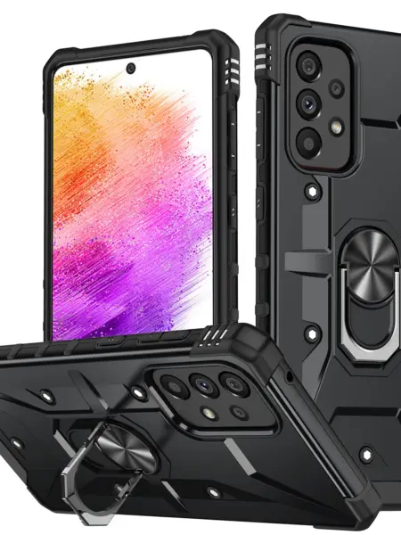 Armor Shockproof Case For Samsung Galaxy A53 A33 A73 A12 A52 A32 5G A03S A04 A14 A34 54 15 Magnetic Metal Ring Holder Back Cover