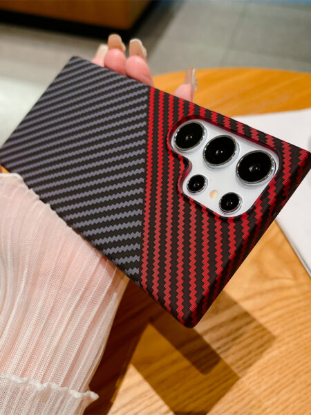 Business Slim Thin Carbon Fiber Pattern Phone Case for Samsung S24Ultra S23Ultra S22Ultra Note20U Shockproof Hard Armor Cover