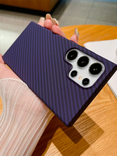 Business Slim Thin Carbon Fiber Pattern Phone Case for Samsung S24Ultra S23Ultra S22Ultra Note20U Shockproof Hard Armor Cover