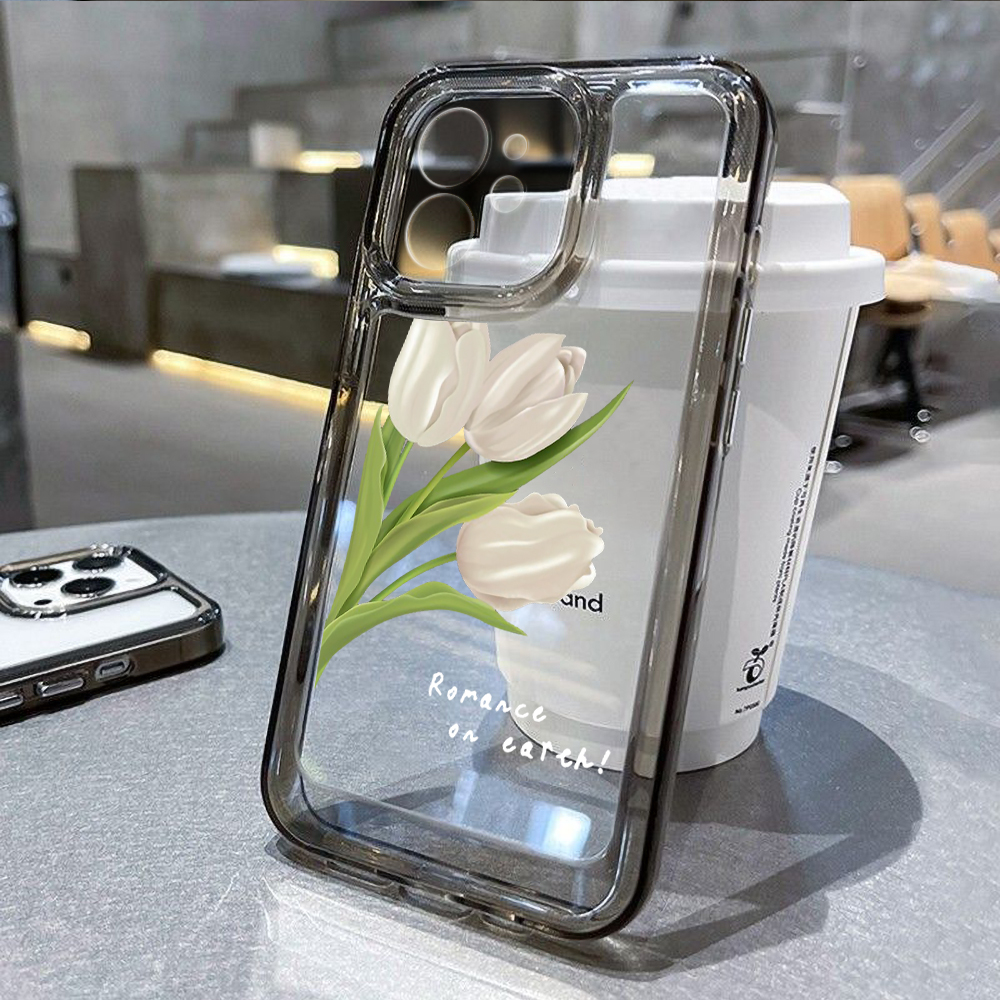 Clear Phone Case For iPhone 11 Case For iPhone 13 15 14 12 Pro Max XR XS Max X 7 8 14 15 Plus SE 2020 Silicone Soft Flower Cover