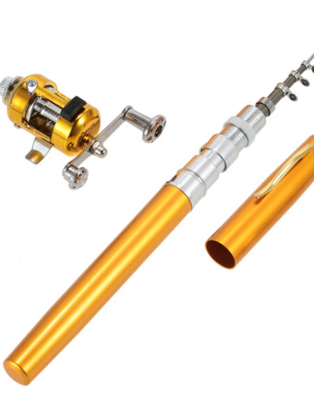 Fishing Rod Reel Combo Kit Set Mini Telescopic Portable Pocket Pen Fishing Rod Pole + Reel Aluminum Alloy Fishing Accessories