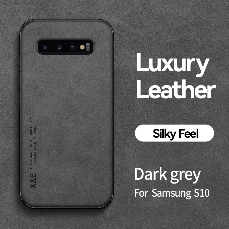 Luxury Leather Shockproof Phone Case For Samsung Galaxy S8 S9 S10 S10E Note 8 9 10 Plus 20 Ultra Car Magnetic Cover